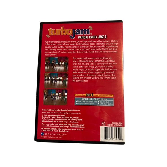 Turbo Jam Cardio Party Mix 3 2007 DVD Fitness Chalene Johnson New Sealed - Picture 3 of 3